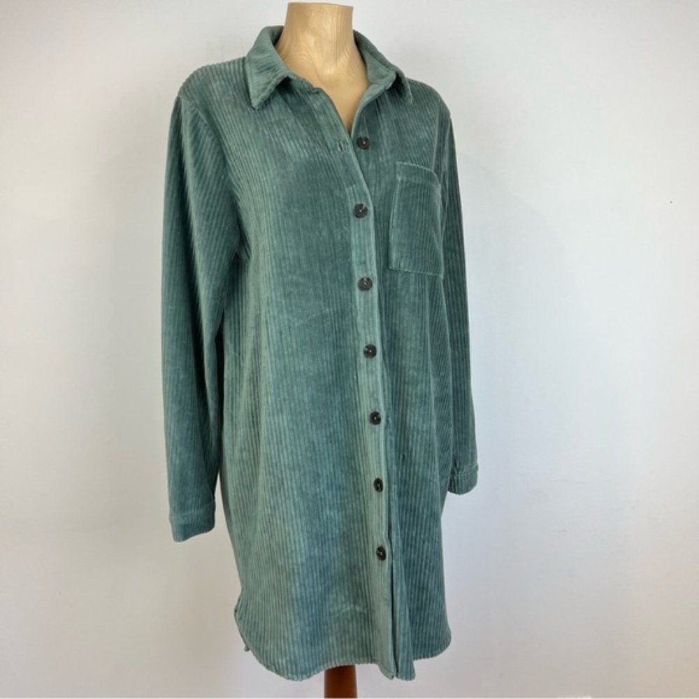 Simons corduroy sweater shirt dress